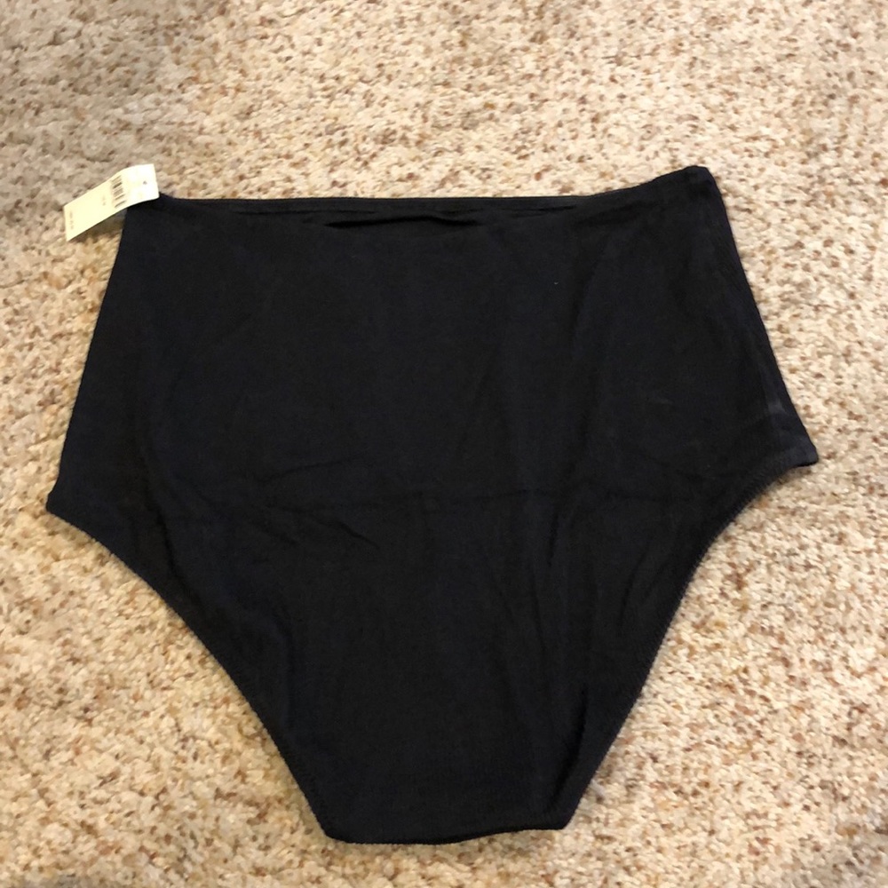 High waisted ribbed bikini bottom